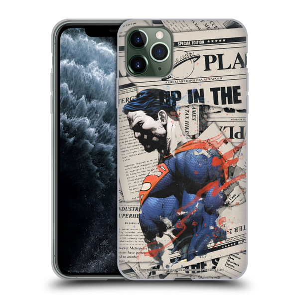 Superman DC Comics 80th Anniversary Newspaper Soft Gel Case for Apple iPhone 11 Pro Max