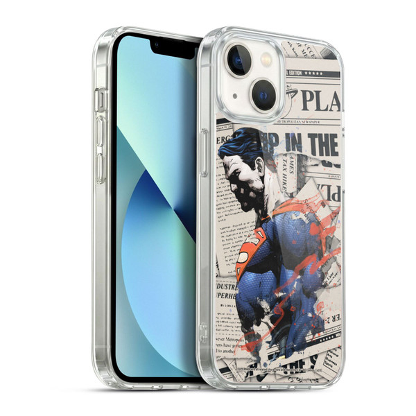 Superman DC Comics 80th Anniversary Newspaper Soft Gel Case for Apple iPhone 13
