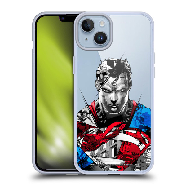Superman DC Comics 80th Anniversary Collage Soft Gel Case for Apple iPhone 14 Plus