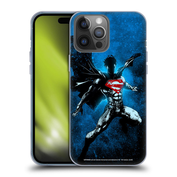 Superman DC Comics 80th Anniversary Splatter Soft Gel Case for Apple iPhone 14 Pro Max