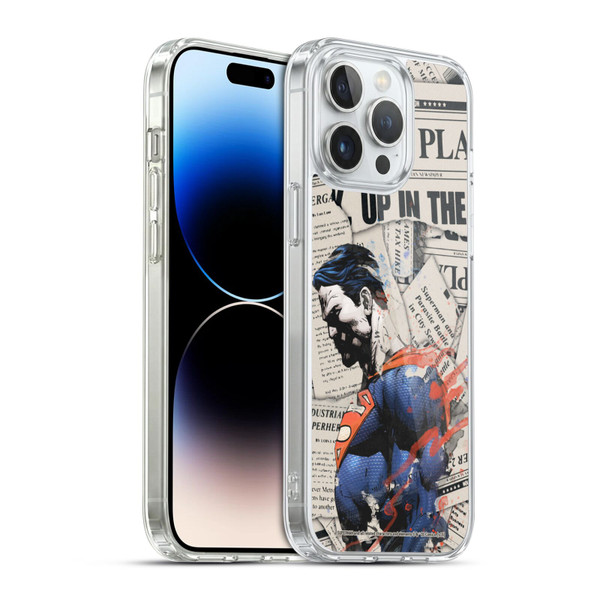Superman DC Comics 80th Anniversary Newspaper Soft Gel Case for Apple iPhone 14 Pro Max & MagSafe