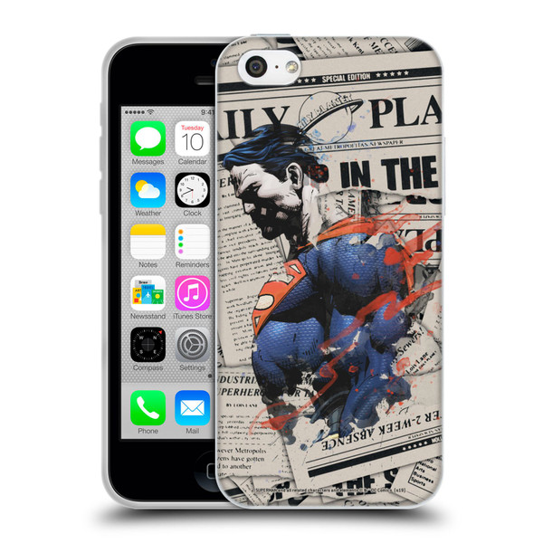 Superman DC Comics 80th Anniversary Newspaper Soft Gel Case for Apple iPhone 5c