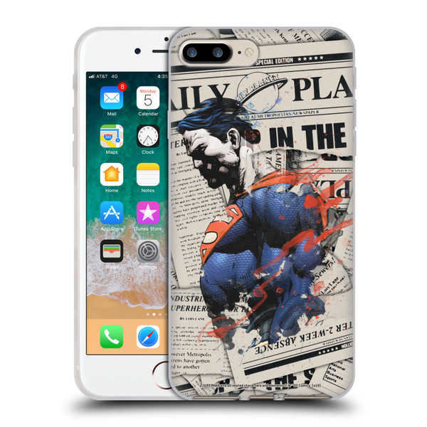 Superman DC Comics 80th Anniversary Newspaper Soft Gel Case for Apple iPhone 7 Plus / iPhone 8 Plus