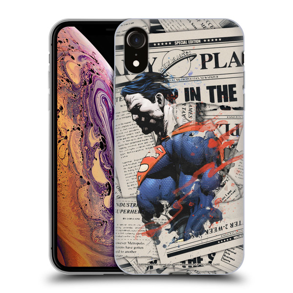 Superman DC Comics 80th Anniversary Newspaper Soft Gel Case for Apple iPhone XR