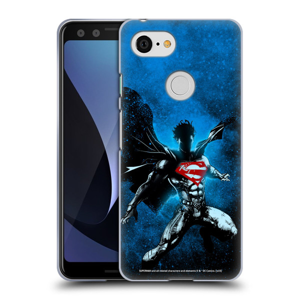 Superman DC Comics 80th Anniversary Splatter Soft Gel Case for Google Pixel 3