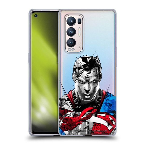 Superman DC Comics 80th Anniversary Collage Soft Gel Case for OPPO Find X3 Neo / Reno5 Pro+ 5G