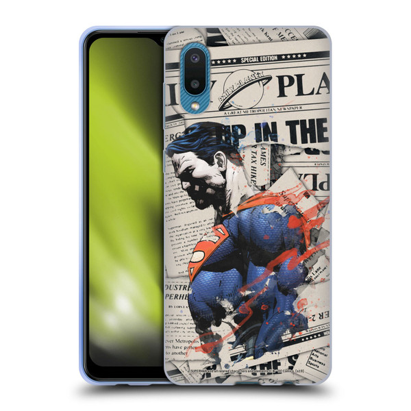 Superman DC Comics 80th Anniversary Newspaper Soft Gel Case for Samsung Galaxy A02/M02 (2021)