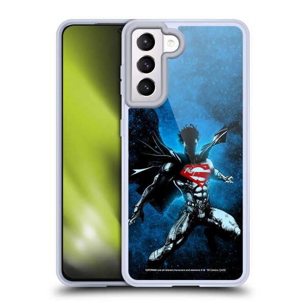 Superman DC Comics 80th Anniversary Splatter Soft Gel Case for Samsung Galaxy S21 5G