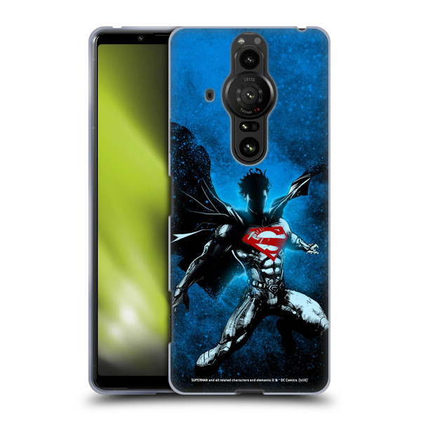 Superman DC Comics 80th Anniversary Splatter Soft Gel Case for Sony Xperia Pro-I