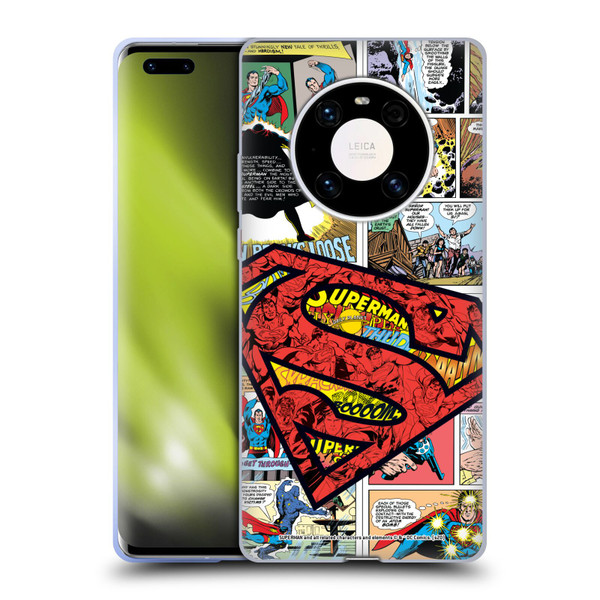 Superman DC Comics Comicbook Art Oversized Logo Soft Gel Case for Huawei Mate 40 Pro 5G