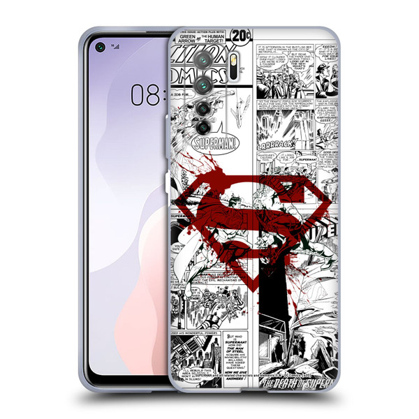 Superman DC Comics Comicbook Art Red Logo Splatter Soft Gel Case for Huawei Nova 7 SE/P40 Lite 5G