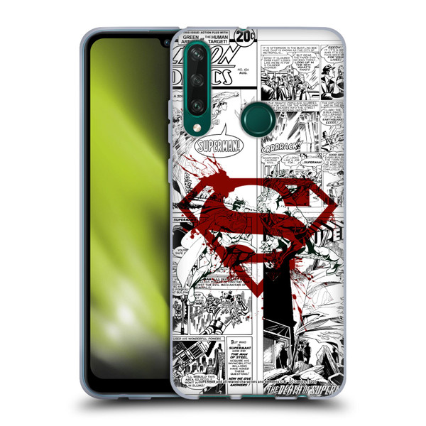 Superman DC Comics Comicbook Art Red Logo Splatter Soft Gel Case for Huawei Y6p