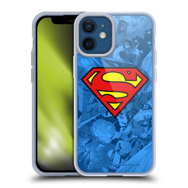 Superman DC Comics Comicbook Art Collage Soft Gel Case for Apple iPhone 12 Mini & MagSafe