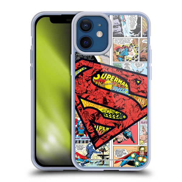 Superman DC Comics Comicbook Art Oversized Logo Soft Gel Case for Apple iPhone 12 Mini & MagSafe