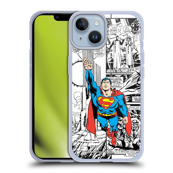 Superman DC Comics Comicbook Art Flight Soft Gel Case for Apple iPhone 14 & MagSafe