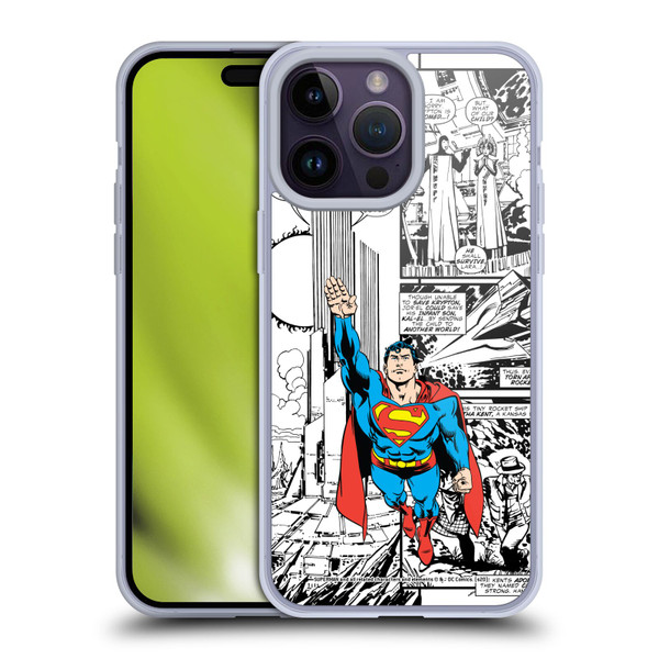 Superman DC Comics Comicbook Art Flight Soft Gel Case for Apple iPhone 14 Pro Max