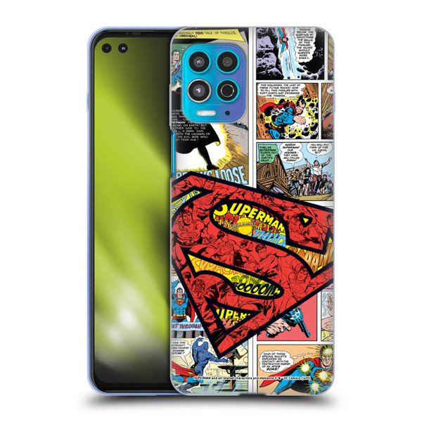 Superman DC Comics Comicbook Art Oversized Logo Soft Gel Case for Motorola Moto G100