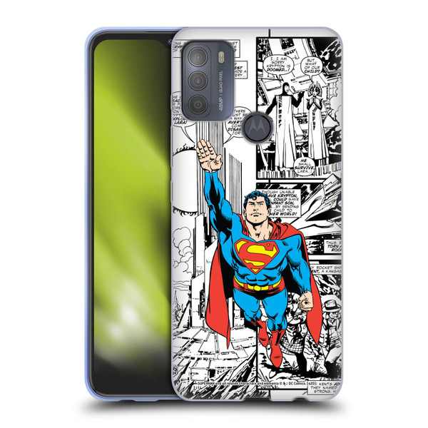 Superman DC Comics Comicbook Art Flight Soft Gel Case for Motorola Moto G50