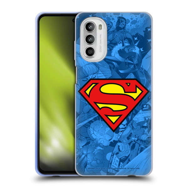 Superman DC Comics Comicbook Art Collage Soft Gel Case for Motorola Moto G52
