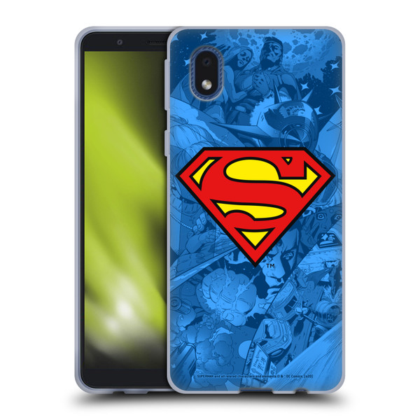 Superman DC Comics Comicbook Art Collage Soft Gel Case for Samsung Galaxy A01 Core (2020)