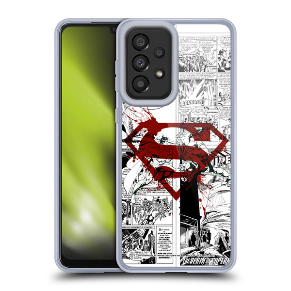 Superman DC Comics Comicbook Art Red Logo Splatter Soft Gel Case for Samsung Galaxy A33 5G (2022)