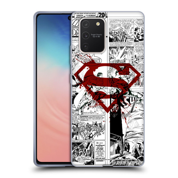 Superman DC Comics Comicbook Art Red Logo Splatter Soft Gel Case for Samsung Galaxy S10 Lite