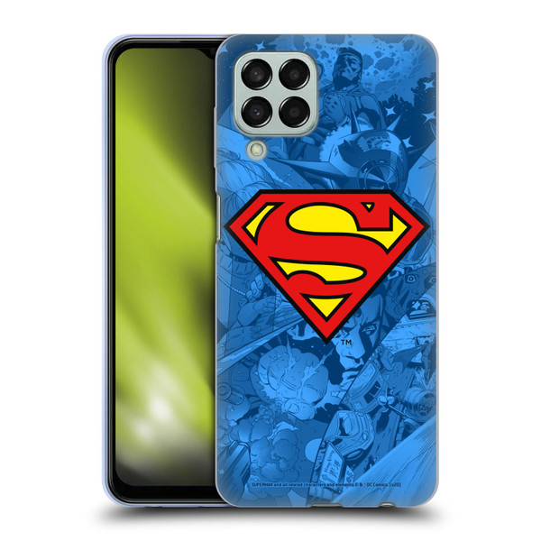 Superman DC Comics Comicbook Art Collage Soft Gel Case for Samsung Galaxy M33 (2022)