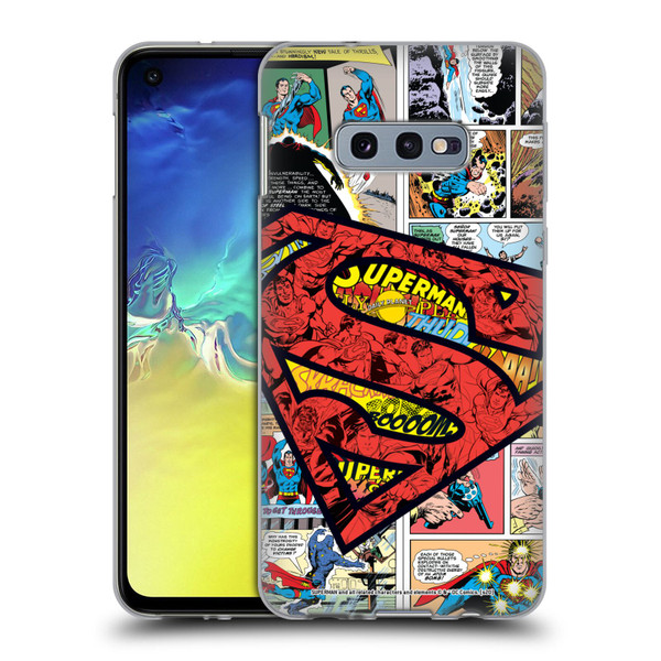 Superman DC Comics Comicbook Art Oversized Logo Soft Gel Case for Samsung Galaxy S10e