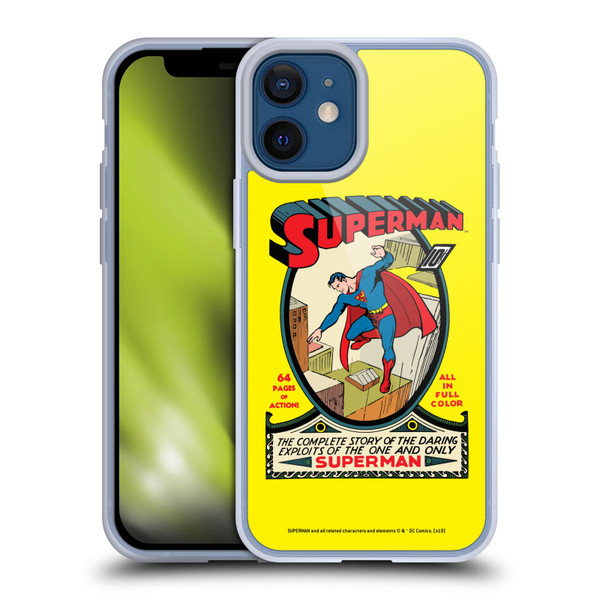 Superman DC Comics Famous Comic Book Covers Number 1 Soft Gel Case for Apple iPhone 12 Mini