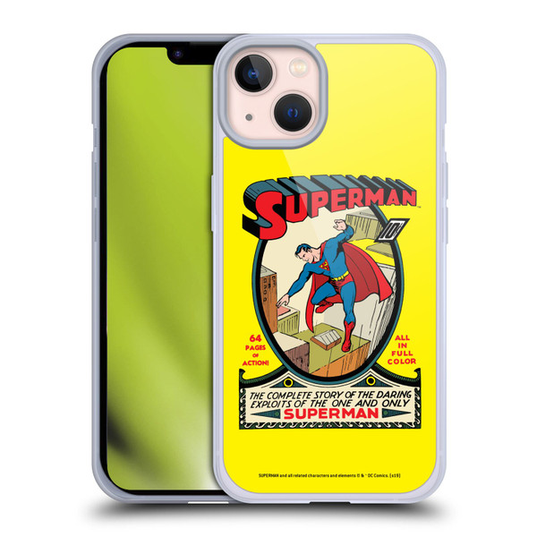 Superman DC Comics Famous Comic Book Covers Number 1 Soft Gel Case for Apple iPhone 13