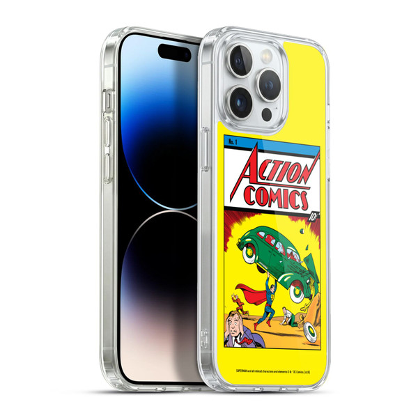 Superman DC Comics Famous Comic Book Covers Action Comics 1 Soft Gel Case for Apple iPhone 13 Pro Max & MagSafe