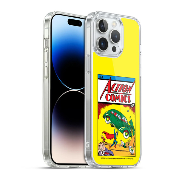 Superman DC Comics Famous Comic Book Covers Action Comics 1 Soft Gel Case for Apple iPhone 14 Pro Max & MagSafe