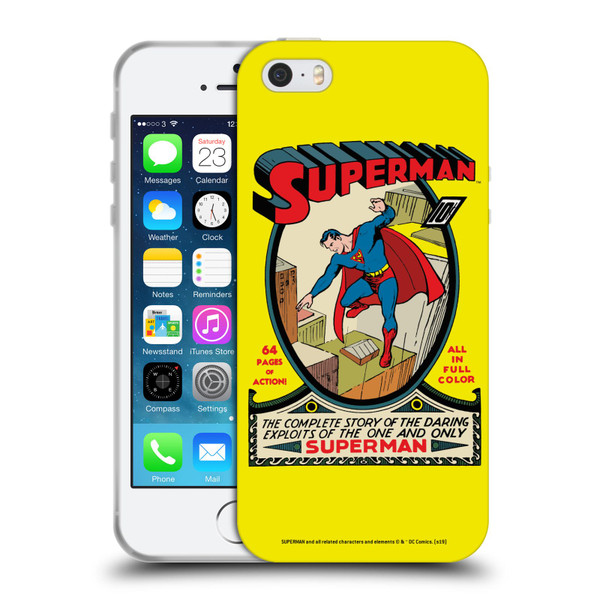 Superman DC Comics Famous Comic Book Covers Number 1 Soft Gel Case for Apple iPhone 5 / 5s / iPhone SE 2016