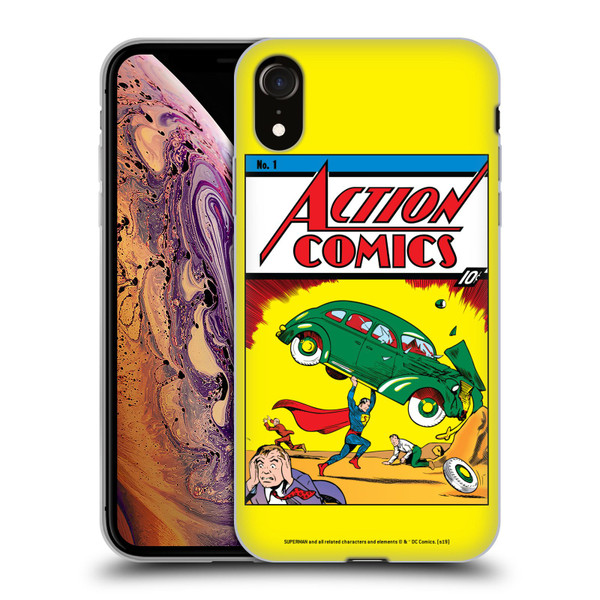 Superman DC Comics Famous Comic Book Covers Action Comics 1 Soft Gel Case for Apple iPhone XR