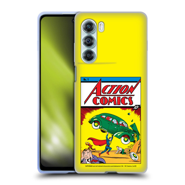 Superman DC Comics Famous Comic Book Covers Action Comics 1 Soft Gel Case for Motorola Edge S30 / Moto G200 5G