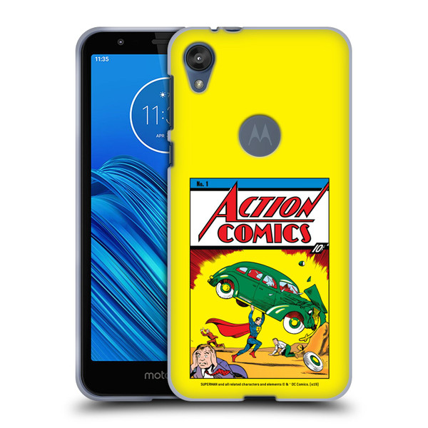 Superman DC Comics Famous Comic Book Covers Action Comics 1 Soft Gel Case for Motorola Moto E6