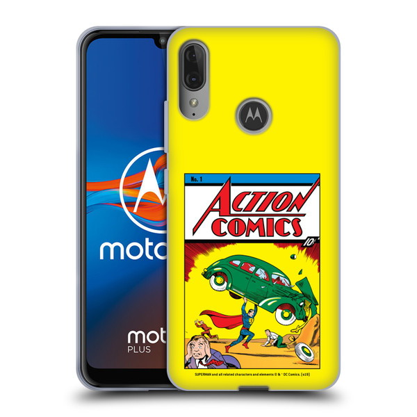 Superman DC Comics Famous Comic Book Covers Action Comics 1 Soft Gel Case for Motorola Moto E6 Plus