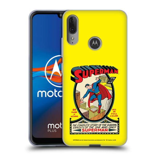 Superman DC Comics Famous Comic Book Covers Number 1 Soft Gel Case for Motorola Moto E6 Plus