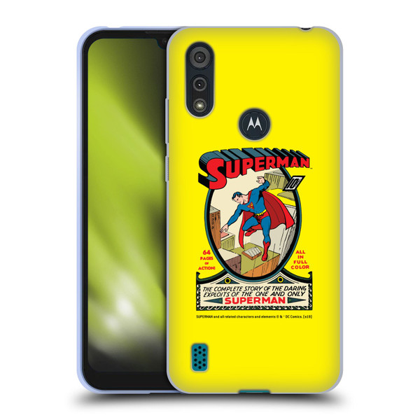 Superman DC Comics Famous Comic Book Covers Number 1 Soft Gel Case for Motorola Moto E6s (2020)