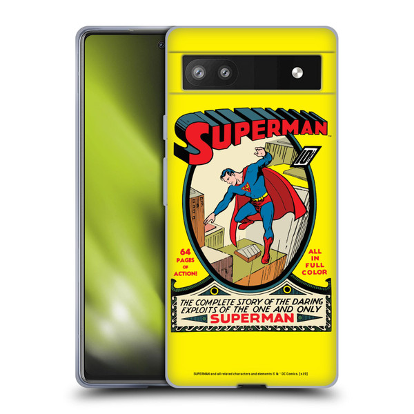 Superman DC Comics Famous Comic Book Covers Number 1 Soft Gel Case for Google Pixel 6a