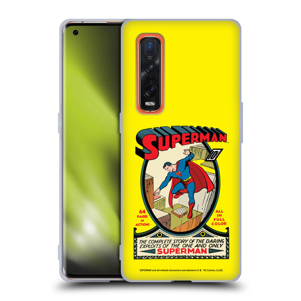 Superman DC Comics Famous Comic Book Covers Number 1 Soft Gel Case for OPPO Find X2 Pro 5G