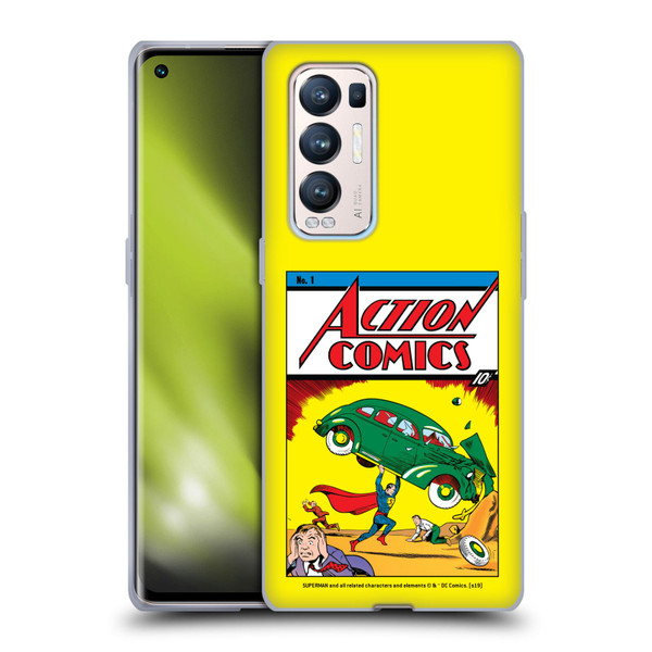 Superman DC Comics Famous Comic Book Covers Action Comics 1 Soft Gel Case for OPPO Find X3 Neo / Reno5 Pro+ 5G