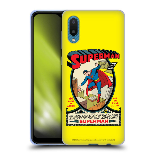 Superman DC Comics Famous Comic Book Covers Number 1 Soft Gel Case for Samsung Galaxy A02/M02 (2021)