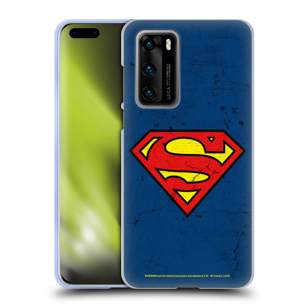 Superman DC Comics Logos Distressed Look Soft Gel Case for Huawei P40 5G