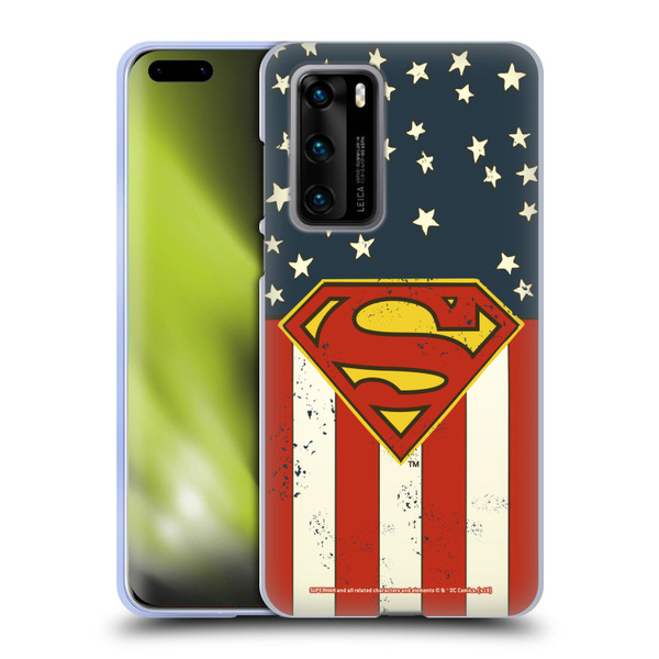 Superman DC Comics Logos U.S. Flag Soft Gel Case for Huawei P40 5G