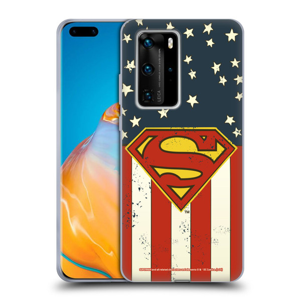 Superman DC Comics Logos U.S. Flag Soft Gel Case for Huawei P40 Pro / P40 Pro Plus 5G