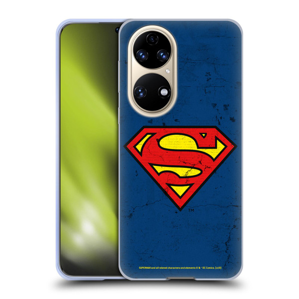 Superman DC Comics Logos Distressed Look Soft Gel Case for Huawei P50