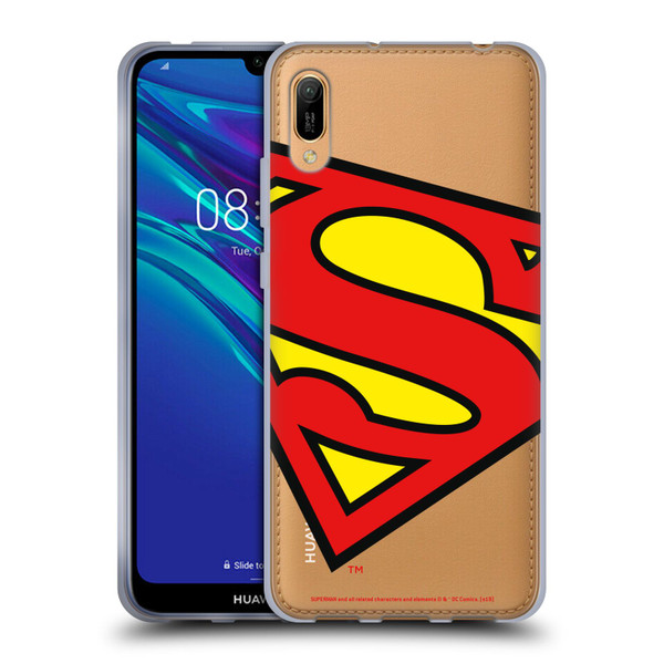 Superman DC Comics Logos Oversized Soft Gel Case for Huawei Y6 Pro (2019)