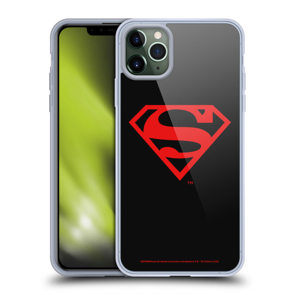 Superman DC Comics Logos Black And Red Soft Gel Case for Apple iPhone 11 Pro Max & MagSafe
