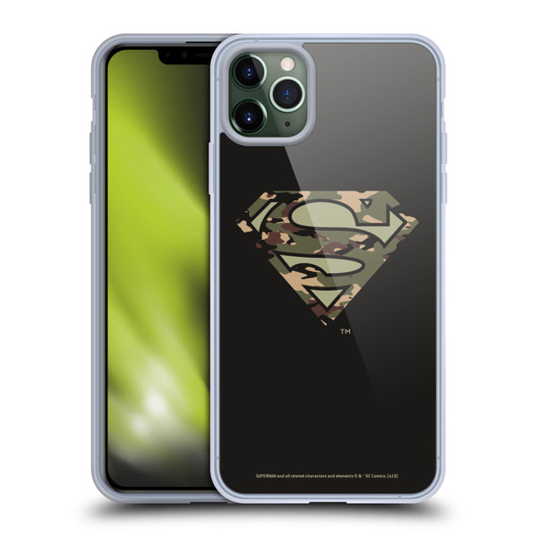 Superman DC Comics Logos Camouflage Soft Gel Case for Apple iPhone 11 Pro Max & MagSafe